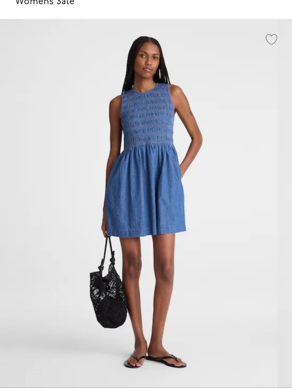 Madewell Blue Smocked Mini Dress Size S New RETAIL $ 138